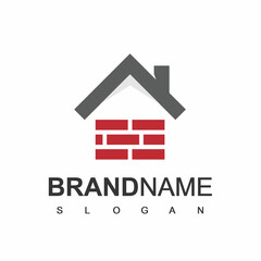 Wall Mural - Brick House Logo, Real Estate Company Symbol