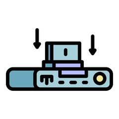 Poster - Internet gamepad icon. Outline internet gamepad vector icon color flat isolated