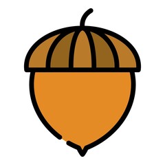 Poster - Acorn seed icon. Outline acorn seed vector icon color flat isolated
