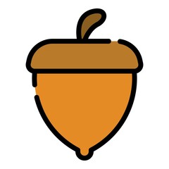 Poster - Botanical acorn icon. Outline botanical acorn vector icon color flat isolated
