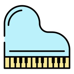 Poster - Top view grand piano icon. Outline top view grand piano vector icon color flat isolated