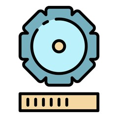 Wall Mural - Update gear process icon. Outline update gear process vector icon color flat isolated