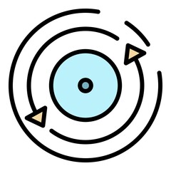 Poster - Update process icon. Outline update process vector icon color flat isolated