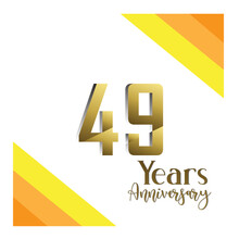 49 Th Anniversary Event Party. Vector Illustration. Numbers Template For Celebrating.