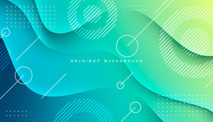 Poster - Blue and yellow gradient geometric shape background