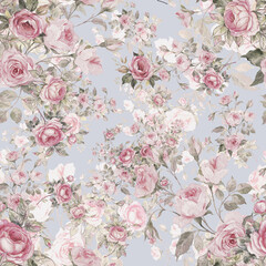 lovely seamless floral pattern delicate roses