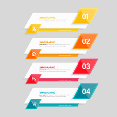 Poster - Four steps timeline infographics design template.	
