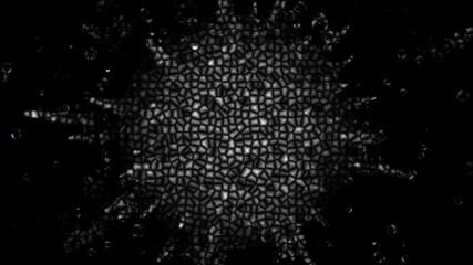 Wall Mural - abstract small diamond crystal emits particles of incident light in the night space. 4k. 3d. isolate