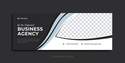 Wall Mural - business agency, online marketing facebook cover, webinar program, conference banner, flyer, post, v