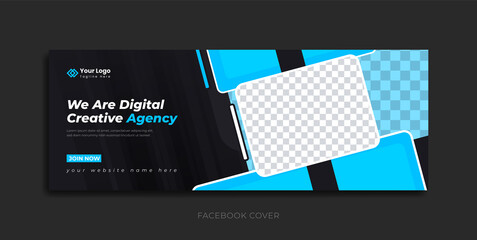 Wall Mural - business agency, online marketing facebook cover, webinar program, conference banner, flyer, post, v