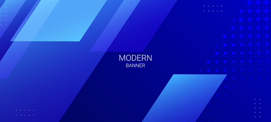 Wall Mural - Abstract blue elegant geometric colorful decorative design banner background