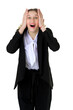 © lotosfoto - Portrait of pensive student girl touching her head