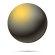 © Alla - Glass black ball or precious pearl. Glossy realistic ball, 3D abstract vector illustration highlighted on a white background. Big metal bubble with shadow