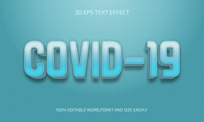 Covid 19 editable 3d text style effect