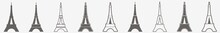 Eiffel Tower Icon Paris Set | Eiffel Towers Icon France Vector Illustration Logo | Eiffel-Tower Landmark Eifel Icon Isolated Collection