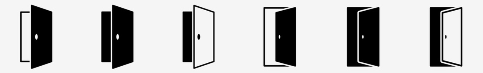 Wall Mural - Entry Door Icon Exit Sign Entry Set | Exits Entries Icon Entrance Vector Illustration Logo | Entry Exit Icon Enter Isolated Collection