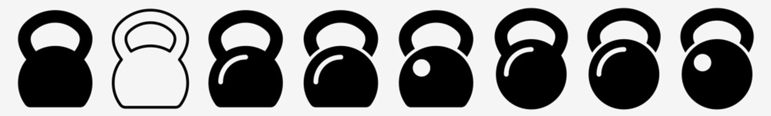 Wall Mural - kettle bell icon weightlifting kettle bell set | kettle bells icon dumbbell vector illustration logo