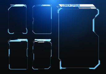 Poster - Digital callouts titles. Set of templates, modern banners of lower third for presentation. HUD, UI, GUI futuristic frame user interface screen elements set. Set with call outs communication. 