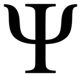 Fototapeta Psy - Psi Greek letter vector illustration. Flat illustration iconic design of Psi Greek letter, isolated on a white background.