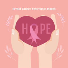 Poster - breast cancer awareness heart