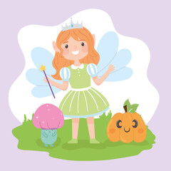 Poster - halloween girl in fairy costume