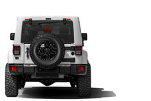 Silver Jeep , Back View.  Expensive  Jeep  On A White Background For Your Design