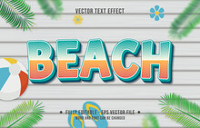 Text Effect Beach Gradient Style With Summer Season Theme Background