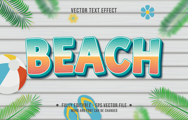 Wall Mural - text effect beach gradient style with summer season theme background