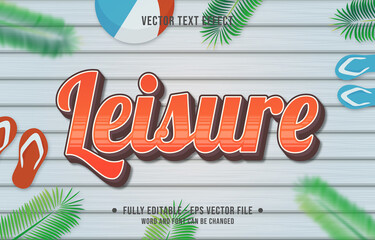 Wall Mural - Text effect leisure gradient style with summer season theme background