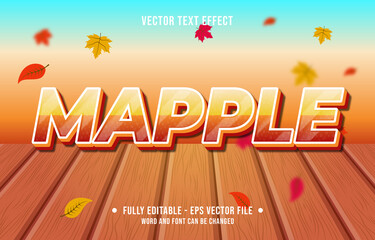 Wall Mural - text effect maple gradient style autumn season background
