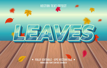 Wall Mural - text effect leaves gradient style autumn season background