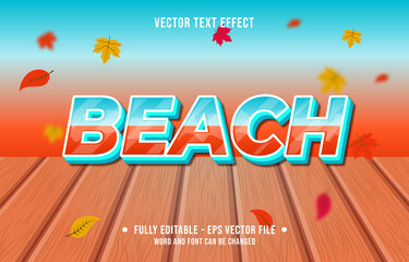 Wall Mural - text effect beach gradient style autumn season background