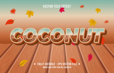 Wall Mural - text effect coconut gradient style autumn season background