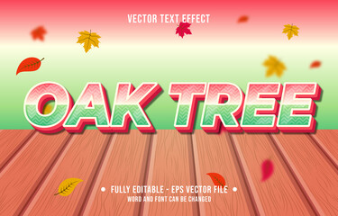 Wall Mural - text effect oak tree gradient style autumn season background