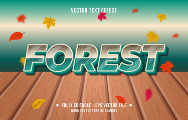 Wall Mural - text effect forest gradient style autumn season background