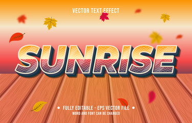 Wall Mural - text effect sunrise gradient style autumn season background