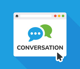 Poster - Online chat icon. Conversation on browser icon vector illustration.
