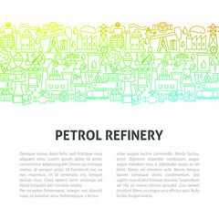 Poster - Petrol Refinery Line Template. Vector Illustration of Outline Design.