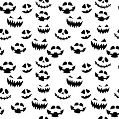 Poster - Wallpaper punpkin faces. Vector pattern or wallpaper.