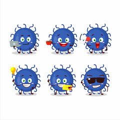 Poster - Substance virus cartoon character with various types of business emoticons