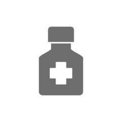 Wall Mural - Bottle of medicine grey icon. Isolated on white background