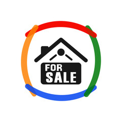 Canvas Print - Home for Sale - Sticker