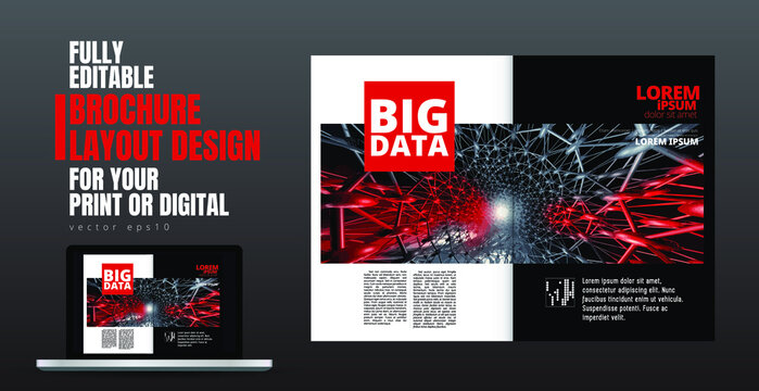 Brochure, ebook or presentation mockup ready for use, vector illustration easy to editable