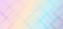 Abstract Futuristic Geometric Shape Overlapping On Colorful Pastel Background.