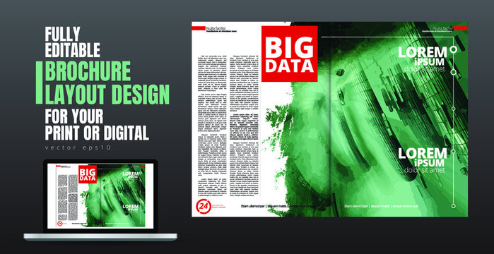 Brochure, ebook or presentation mockup ready for use, vector illustration easy to editable