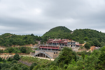 Wall Mural - The whole and part of Chinese traditional religious architecture