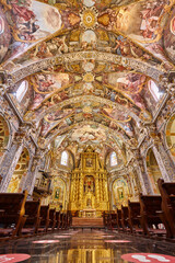 Wall Mural - Painted roof and altar. San Nicolas church. Landmark Valencia, Spain