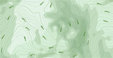 Fototapeta  - Abstract vector topographic map in green colors