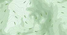 Abstract Vector Topographic Map In Green Colors