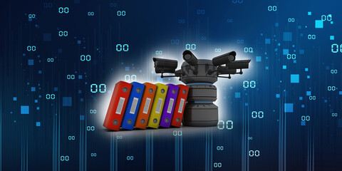 Poster - 3d rendering office document Binder 

